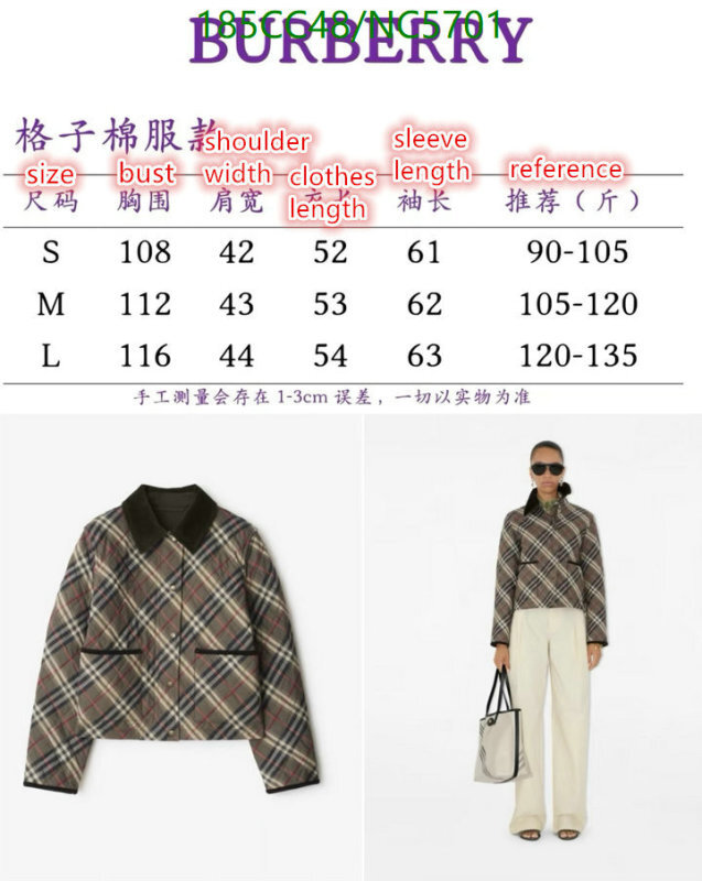 Burberry-Down jacket Women Code: NC5701 